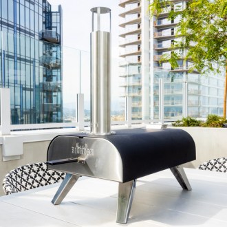 Big Horn Outdoors Silver/Black Stainless Steel Countertop Wood Burning Pizza Oven