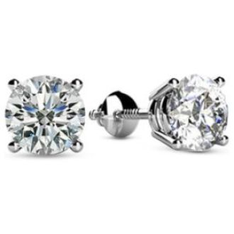 Houston Diamond District Round Solitaire Diamond Stud Earrings