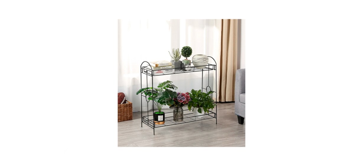 17 Stories Naohan Two-Tier Metal Plant Stand 17 Stories Naohan Two-Tier Metal Plant Stand