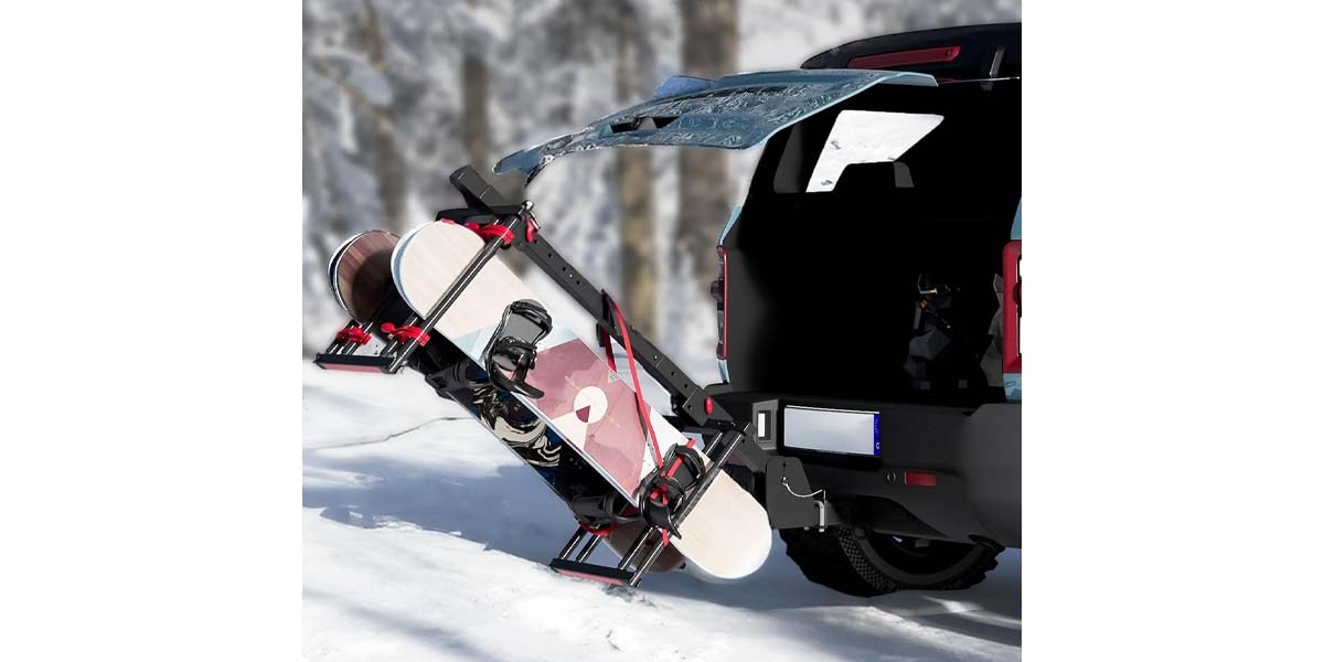 Arksen Folding Hitch-Mounted Ski &amp; Snowboard Rack