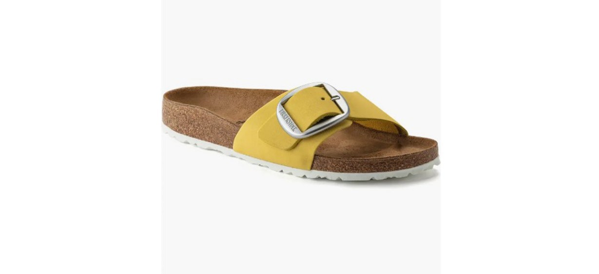 Yellow Birkenstock Madrid Big Buckle Slide Sandal 
