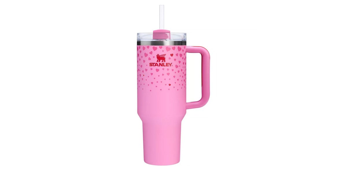 Stanley 40-oz Stainless Steel H2.0 Flowstate Quencher Tumbler - Valentine's Day in Sweet Hearts