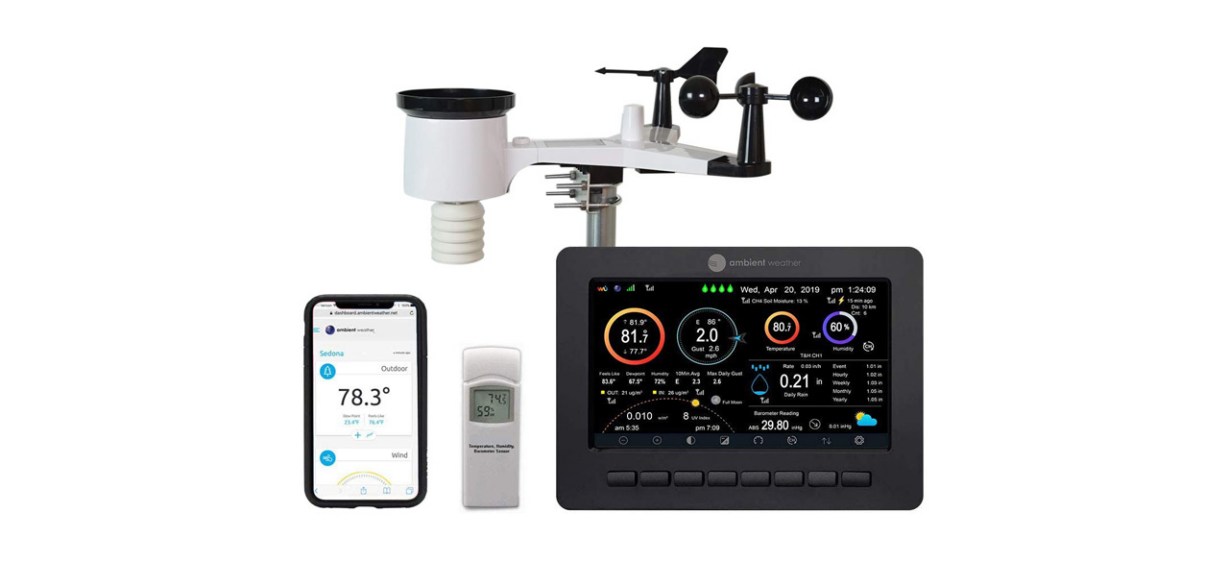 Ambient Weather WS-2000 Smart Weather Station on white background