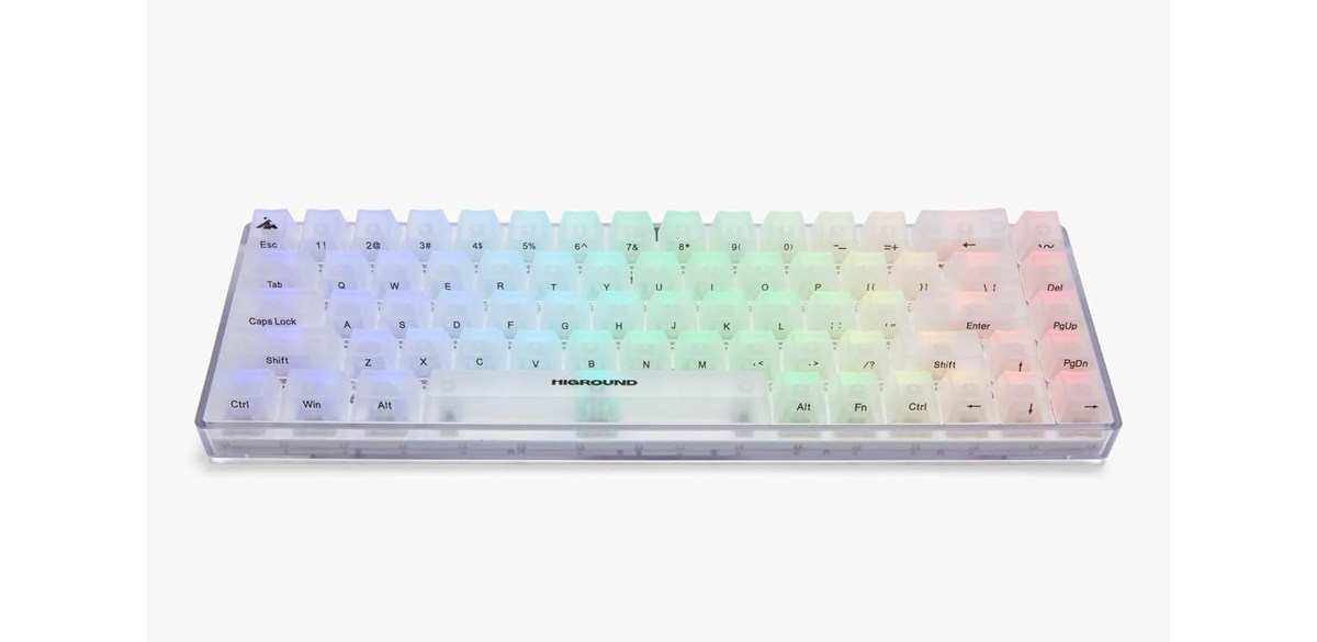 Higround Crystal Opal Basecamp 65% Mechanical USB Wired Gaming Keyboard