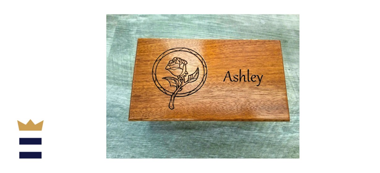 Beauty and the Beast Rose Jewelry Music Box