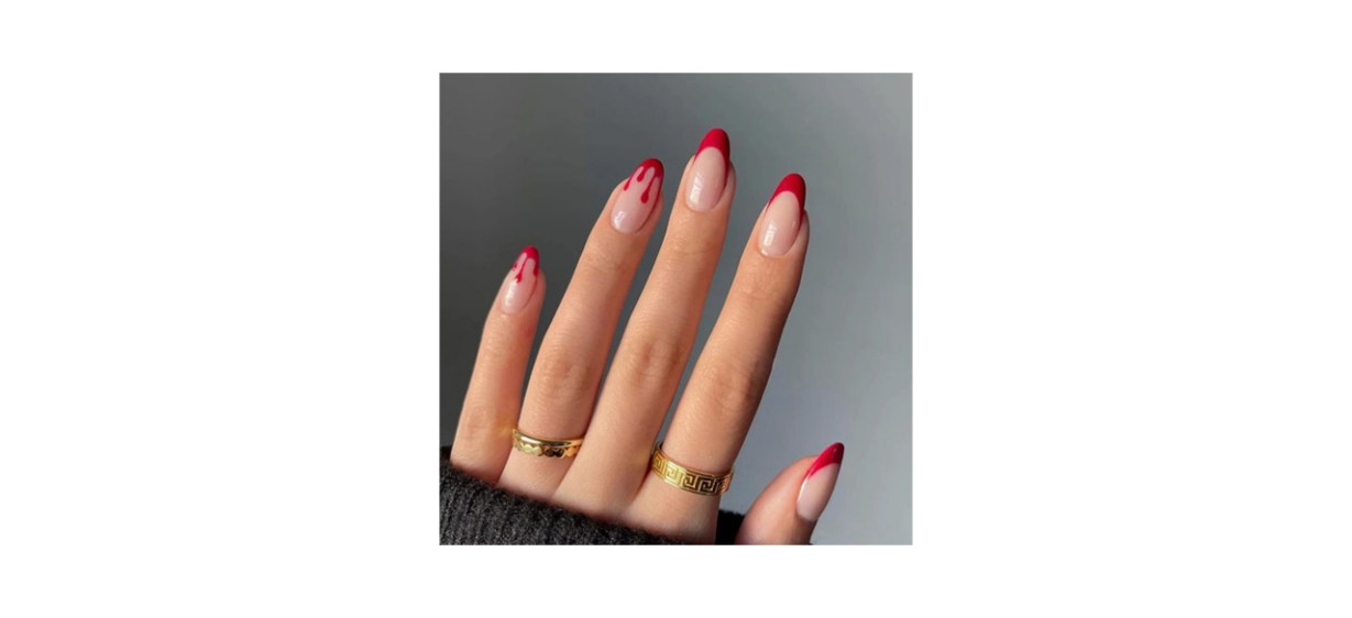 Belsita Bloody Fake Nails with Red French Tips
