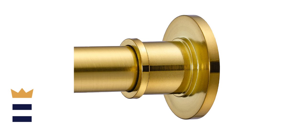 Briofox Industrial Shower Curtain Rod Sunglow Gold