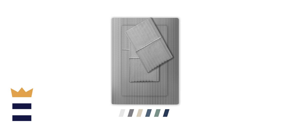 Feather &amp; Stitch 100% cotton sateen weave deep-pocket king sheets