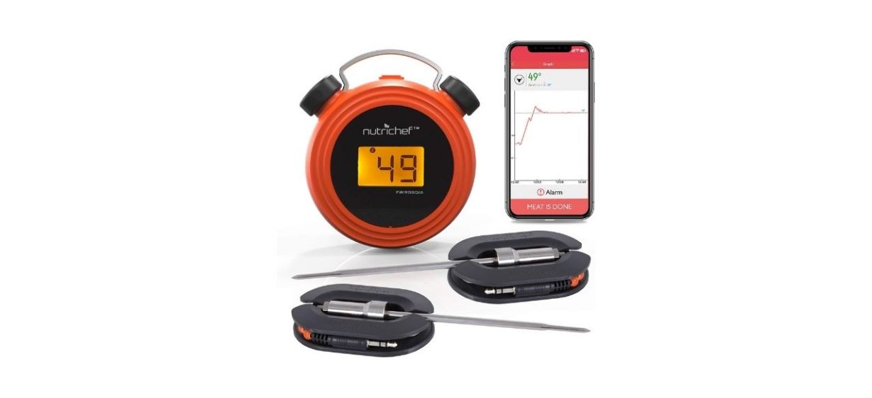 NutriChef Smart Bluetooth BBQ Grill Thermometer
