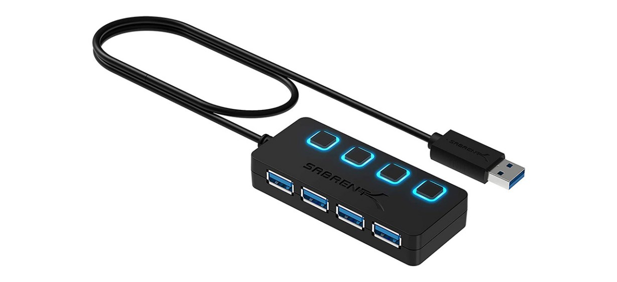 Sabrent Four-Port USB 3.0 Hub with Individual LED Power Switches