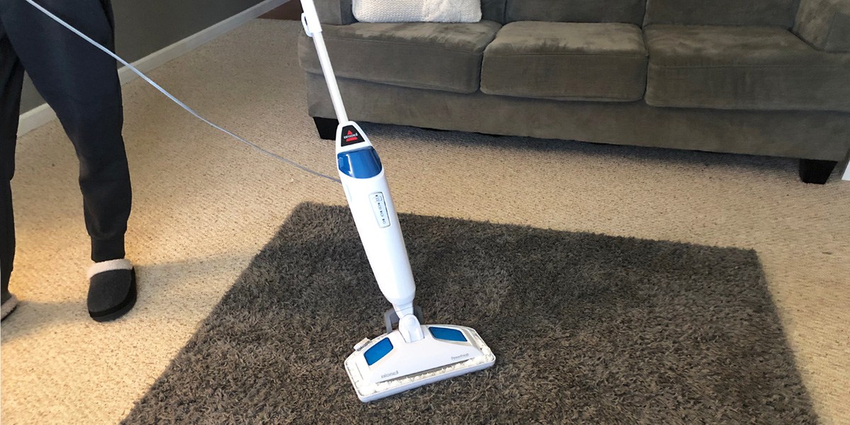Bissell PowerFresh Steam Mop cleaning area rug