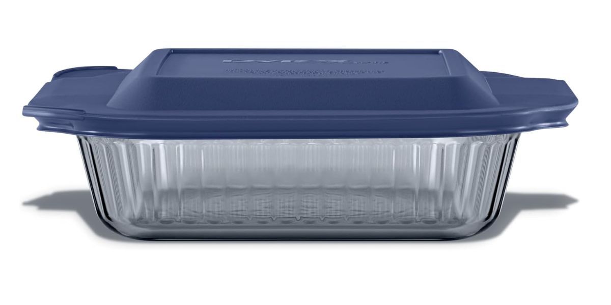  Pyrex Colors (8&quot;x8&quot;) Tinted Glass Baking Dish with BPA-Free Lid