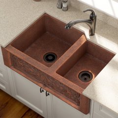 MR DIRECT Double Basin Farmhouse/Apron Kitchen Sink