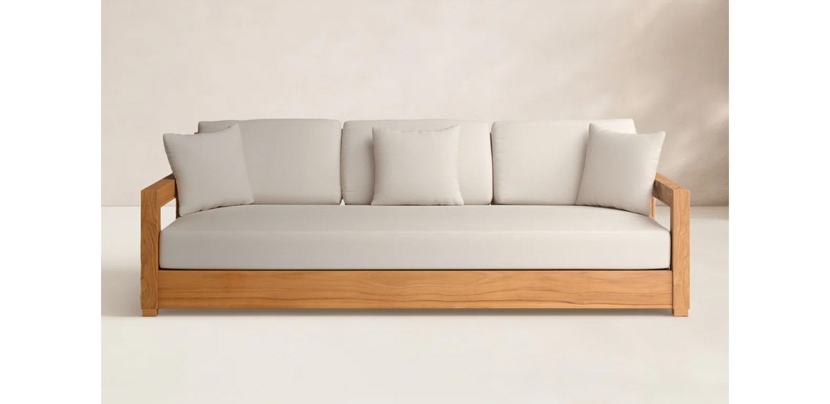 Joss &amp; Main Melrose 76.55'' Teak Outdoor Sofa