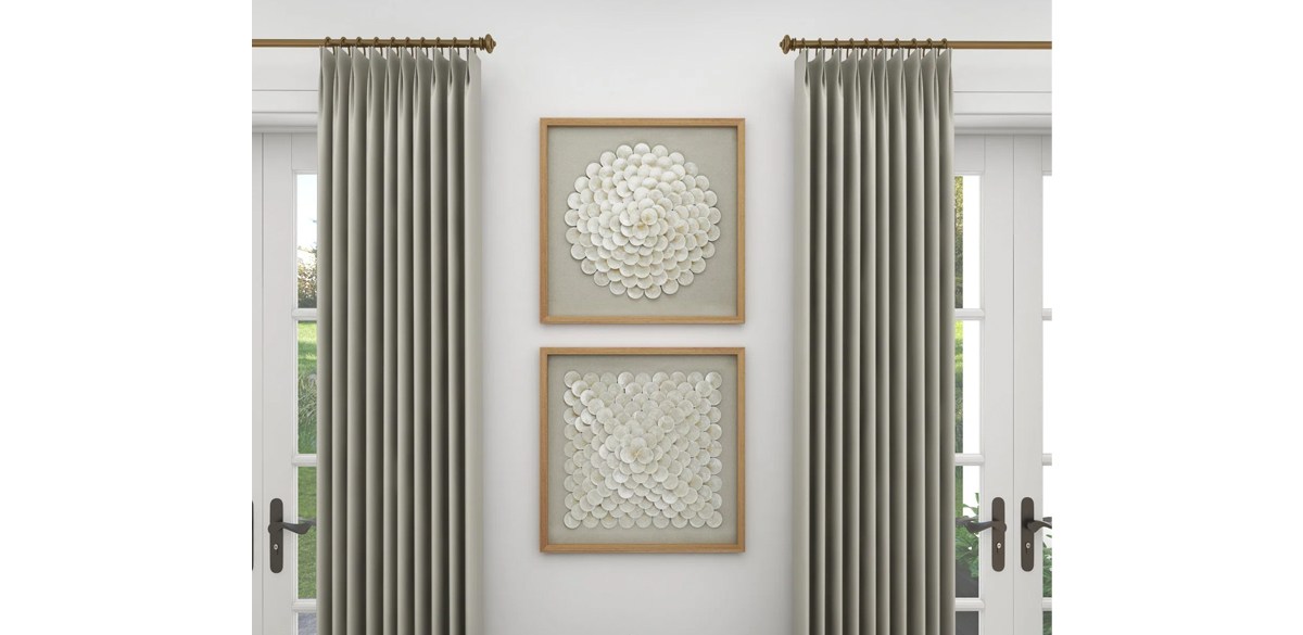 Sand &amp; Stable Two-Piece Cream Shell Handmade Overlapping Shells