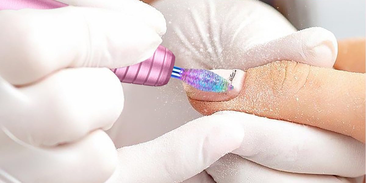 Closeup image Subay Electric Nail Drill drilling nail