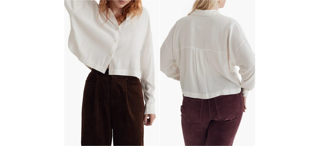 Madewell Lusterweave Hartfield Crop Shirt