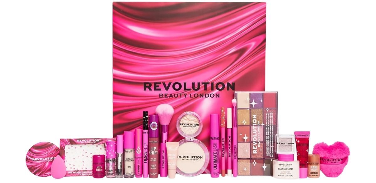 Revolution 24-Day Advent Beauty Calendar 2026, Holiday Makeup Gift Set