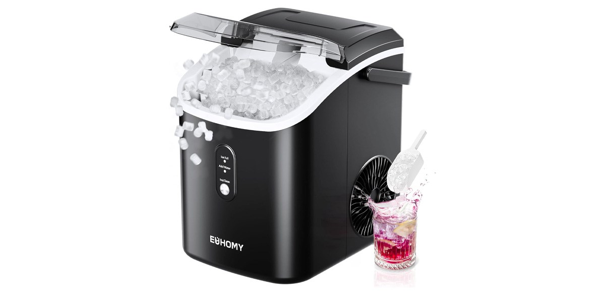 EUHOMY Nugget Ice Maker Countertop with Handle, Ready in 6 Mins, 34lbs Per Day EUHOMY Nugget Ice Maker Countertop with Handle, Ready in 6 Mins, 34lbs Per Day