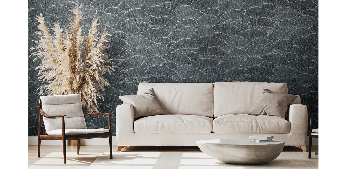 Sand &amp; Stable Feel Metallic Seashell Design Wallpaper Roll