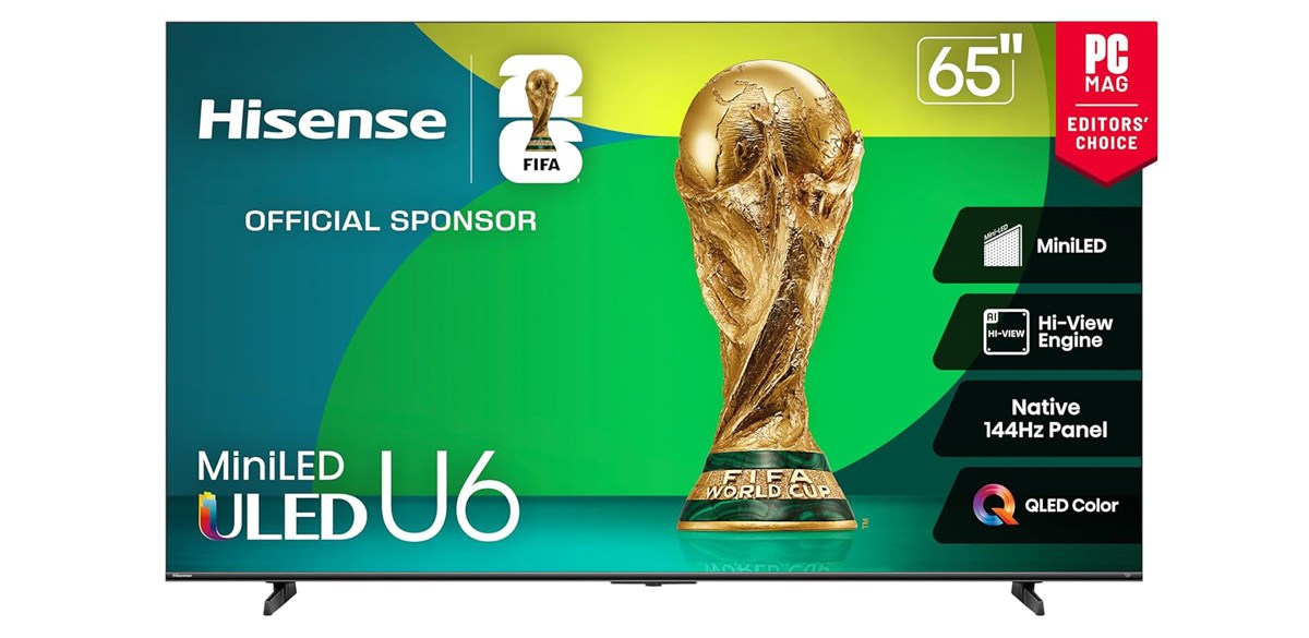 Hisense 65in Class U6 Series Best Value Mini-LED 4K UHD Smart HDR Gaming Fire