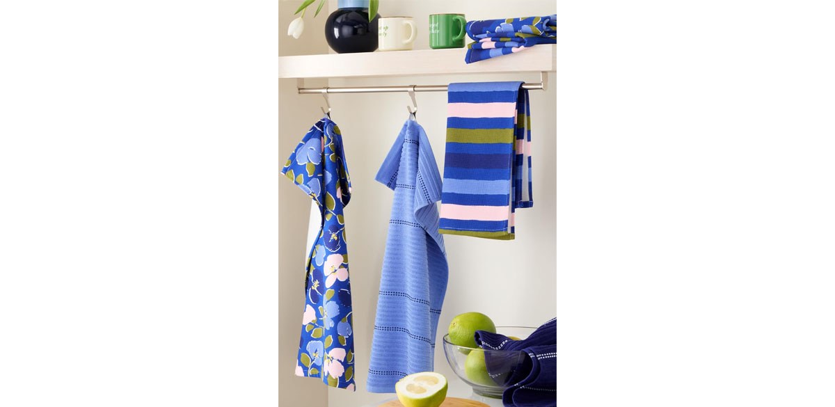 Kate Spade New York Painterly Bouquet &amp; Bold Painterly Stripe Kitchen Towels 6-Pack Set