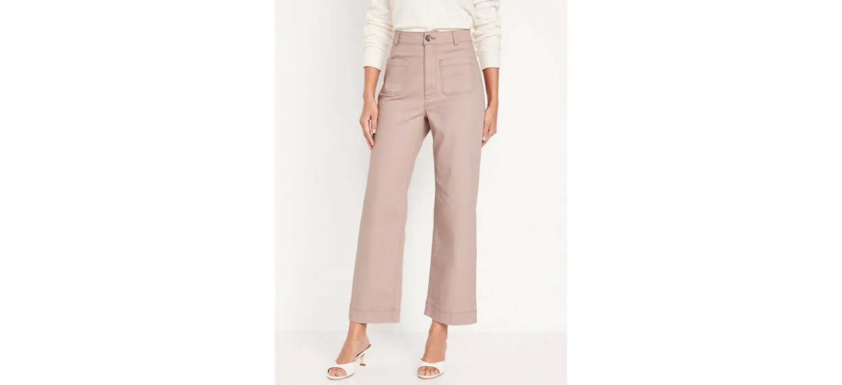 High-Waisted Cropped Wide-Leg Pants