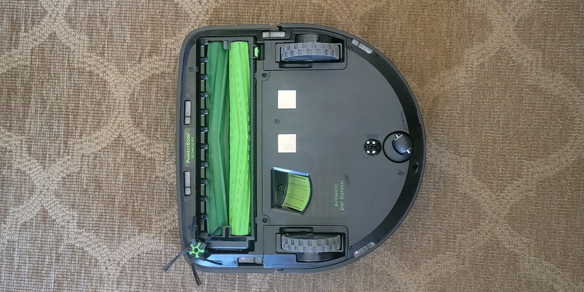 Underside of Roomba robot vacuum