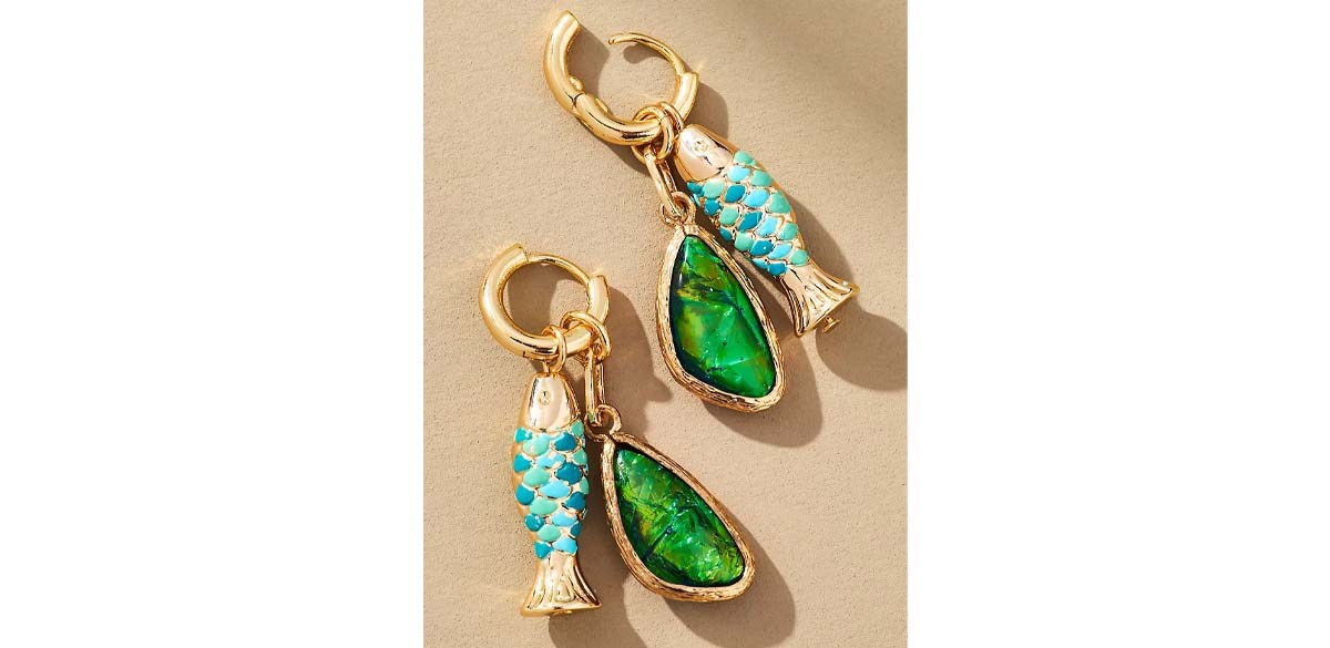 Fun Icon Charm Huggie Hoop Earrings