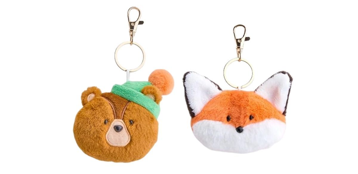 FAO Schwarz Forest Friends Fox &amp; Bear Keychain