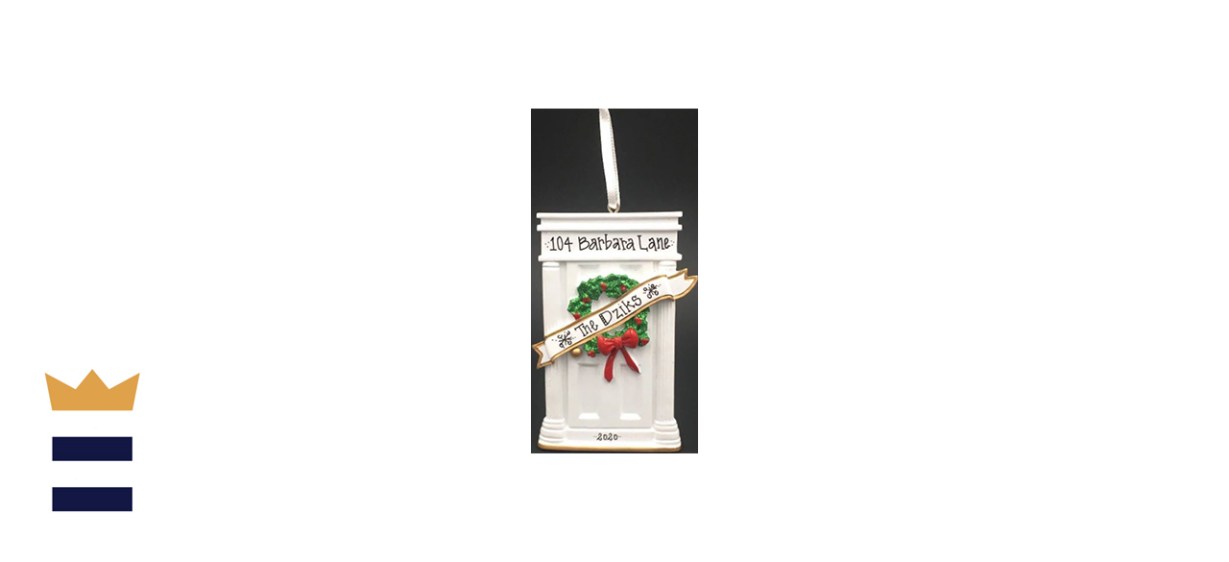 AdornamentsNY White Door Personalized Christmas Ornament