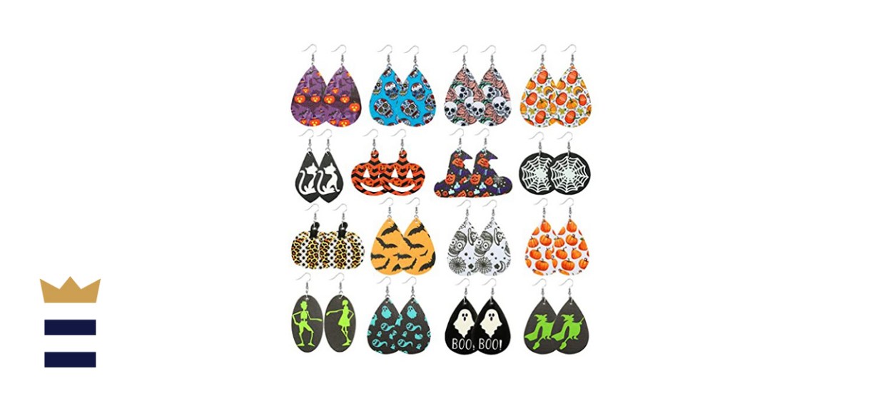 AIDSOTOU Pairs Faux Leather Earrings Set