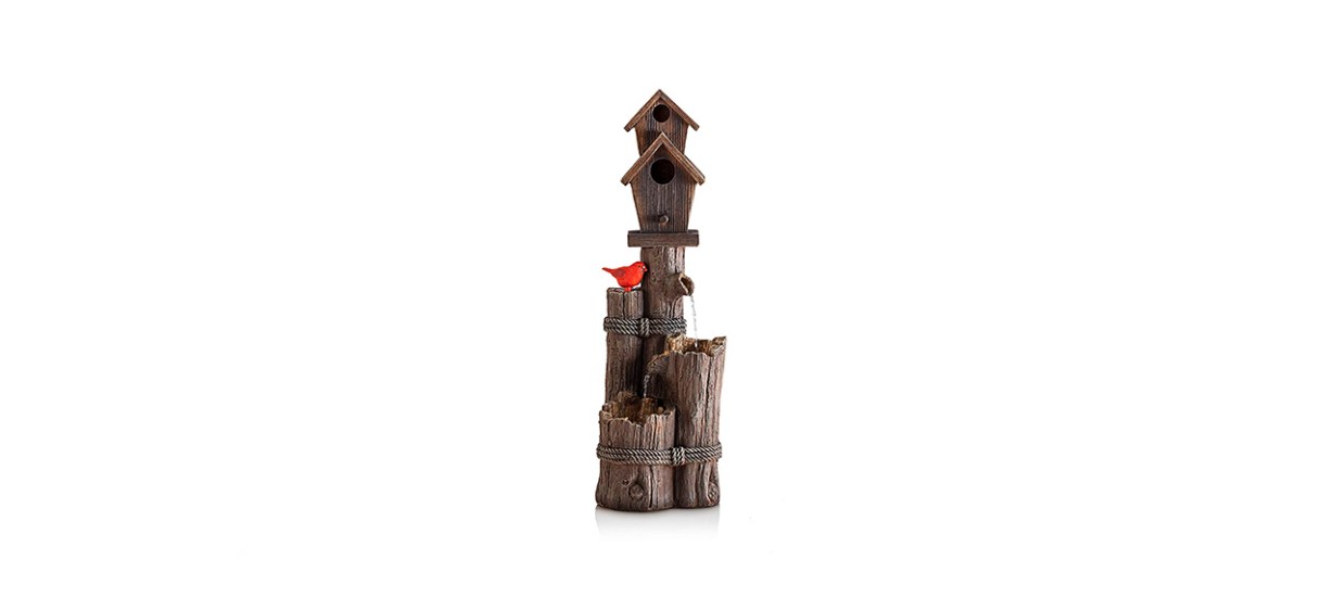 Alpine Corporation Three-Tier Birdhouse Water Fountain