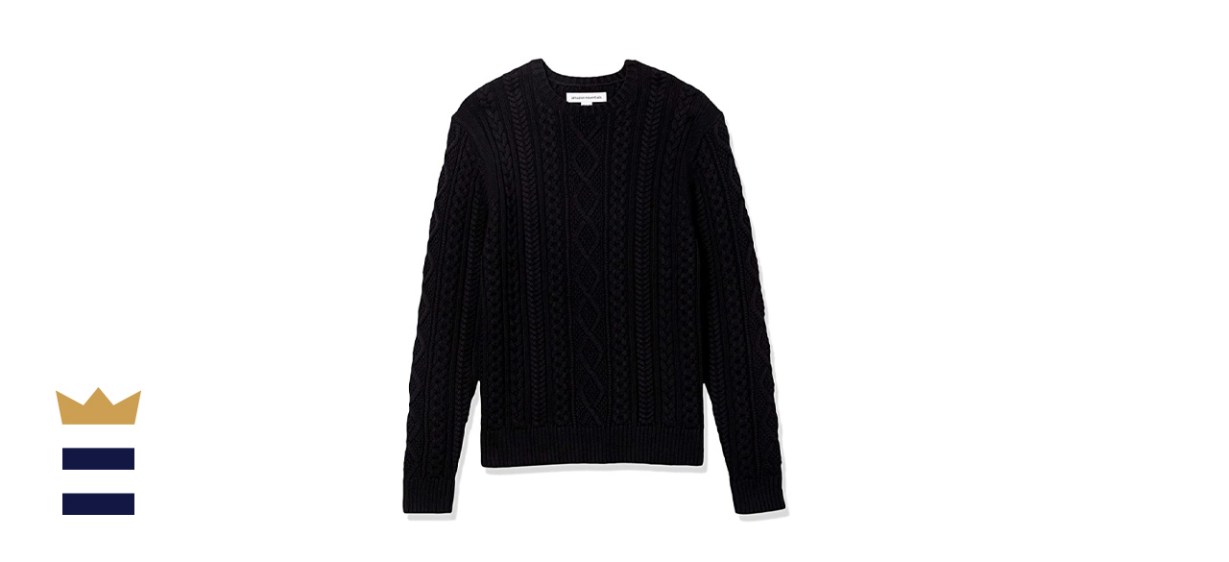 Amazon Essentials Men's Long-Sleeve Fisherman Cable Crewneck Sweater