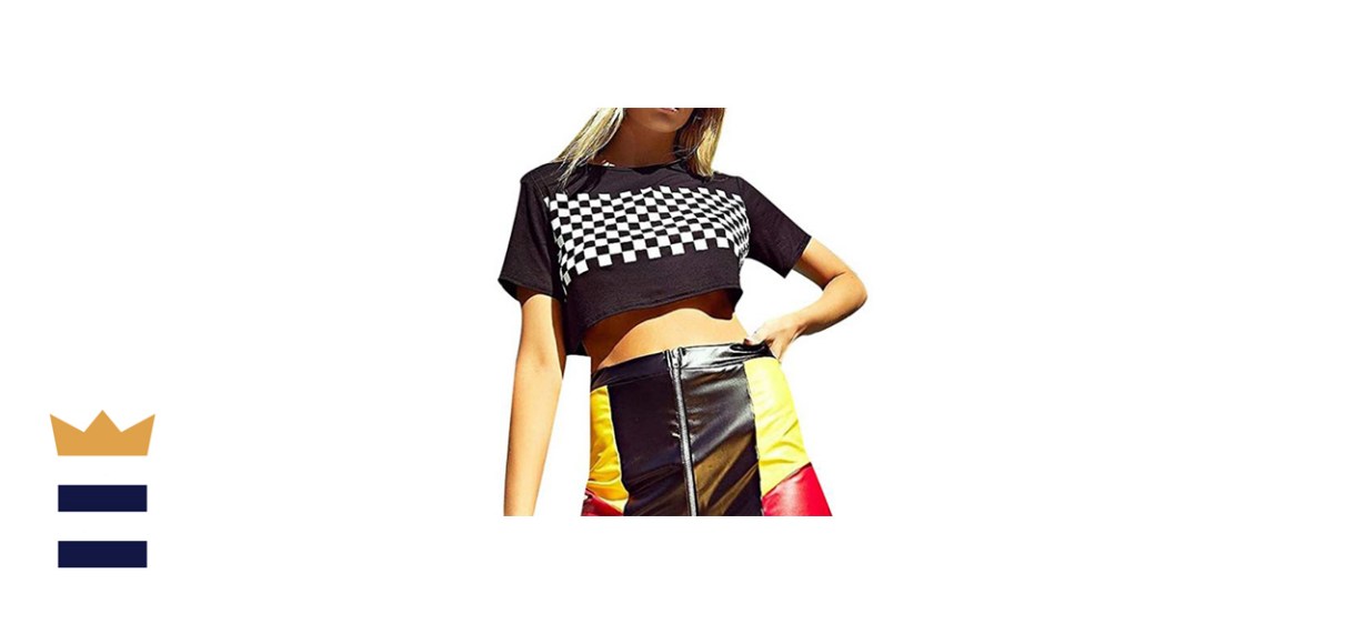 Azigongyey Women’s Checkerboard Crop Top
