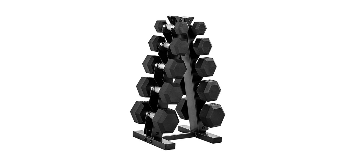 Best CAP Barbell 150-Pound Dumbbell Set with Rack