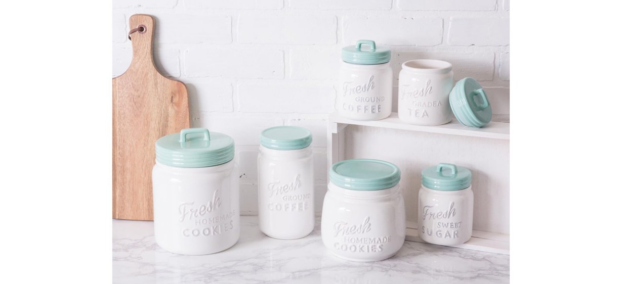 Best DII Mason Jar-Inspired Ceramic Kitchen Canister