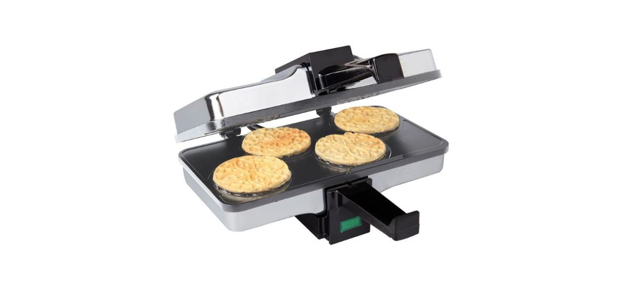 CucinaPro Piccolo 4-Slice Stainless Steel Pizzelle Waffle Maker