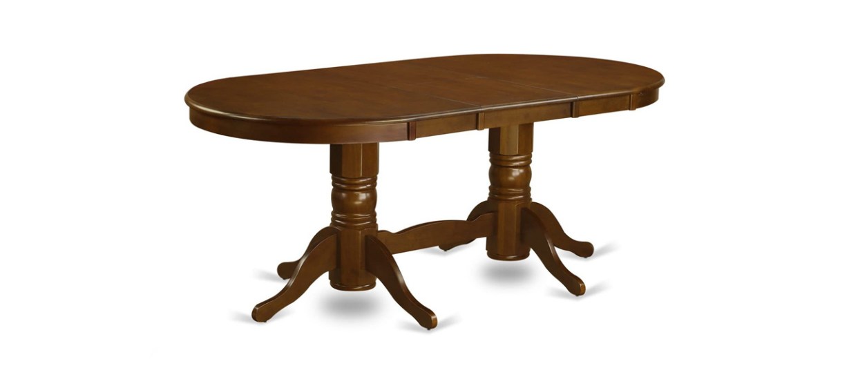 best East West Furniture Butterfly-Leaf Oval Dinner Table
