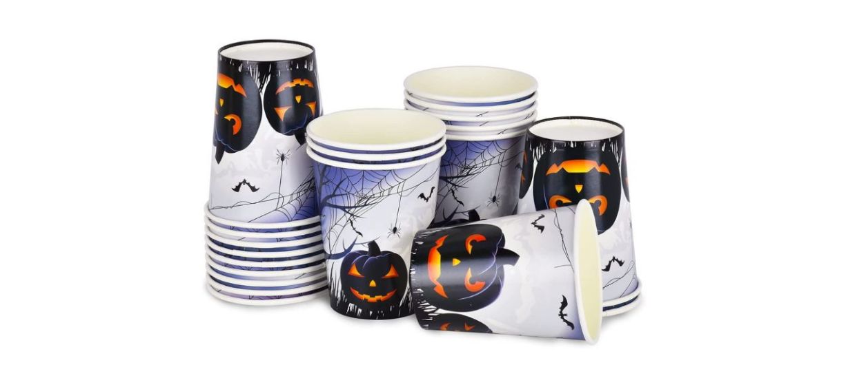 Best Gatherfun Black Pumpkin Disposable Paper Cups