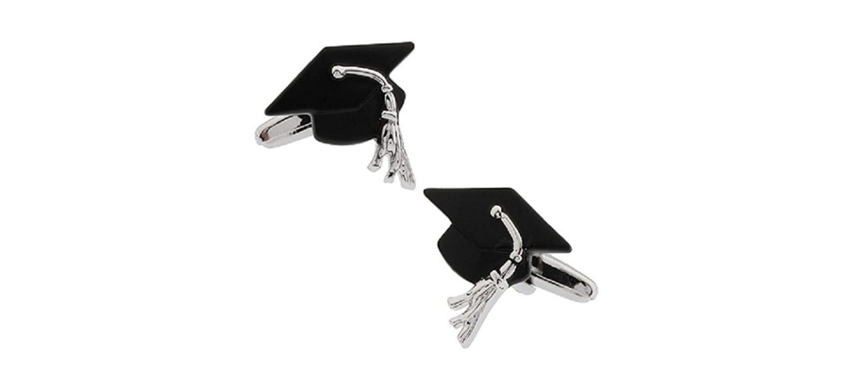 MRCUFF Graduation Cap Mortarboard Cufflinks MRCUFF Graduation Cap Mortarboard Cufflinks