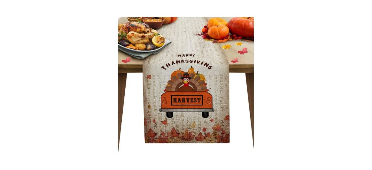 Happy Thanksgiving Table Runner for Farmhouse Holiday Parties