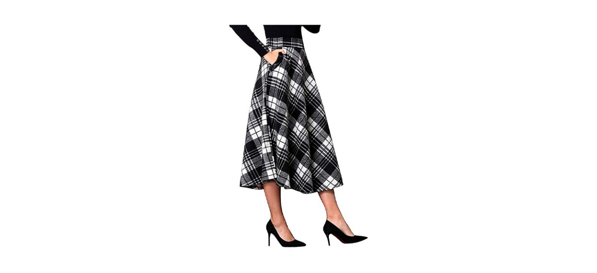 Best Idealsanxun A-Line Plaid Skirt