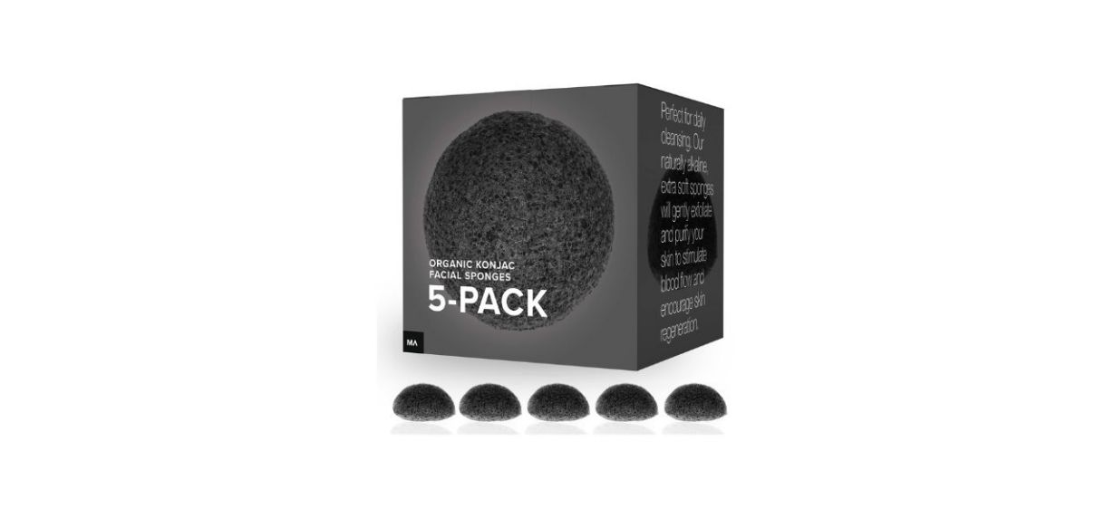 Minamul Organic Konjac Facial Sponges Five-pack