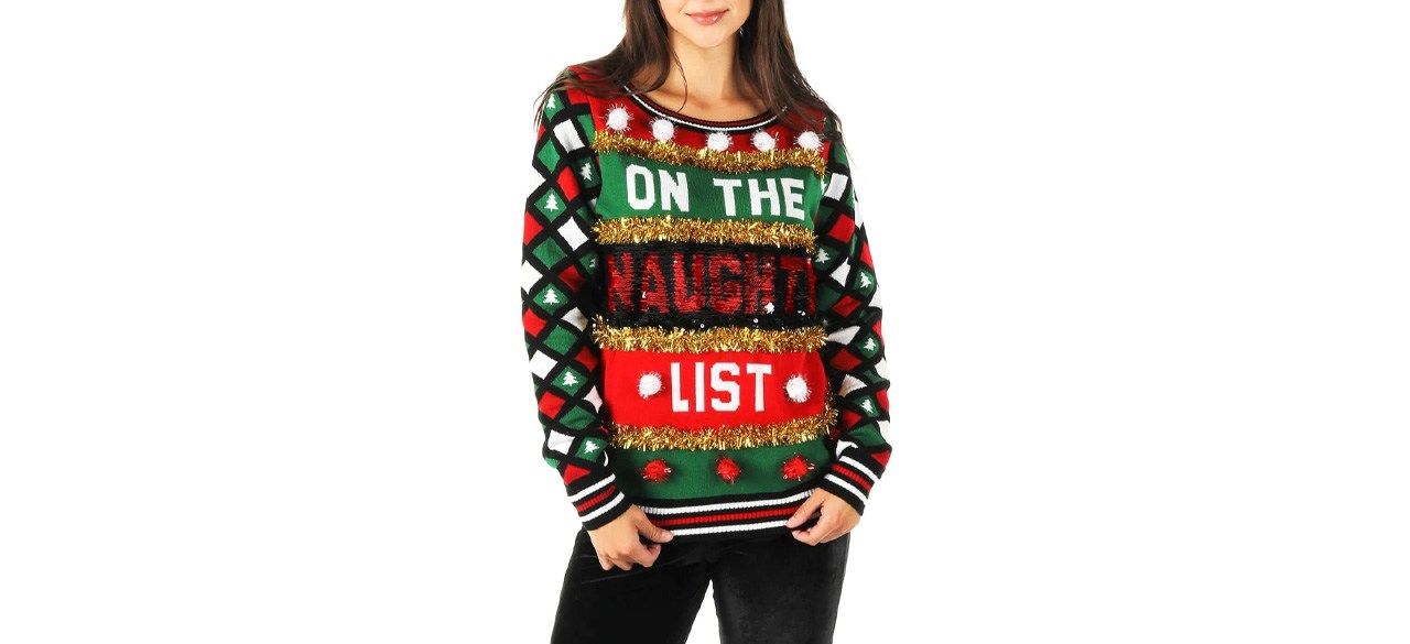 Naughty nice sale sequin christmas sweater