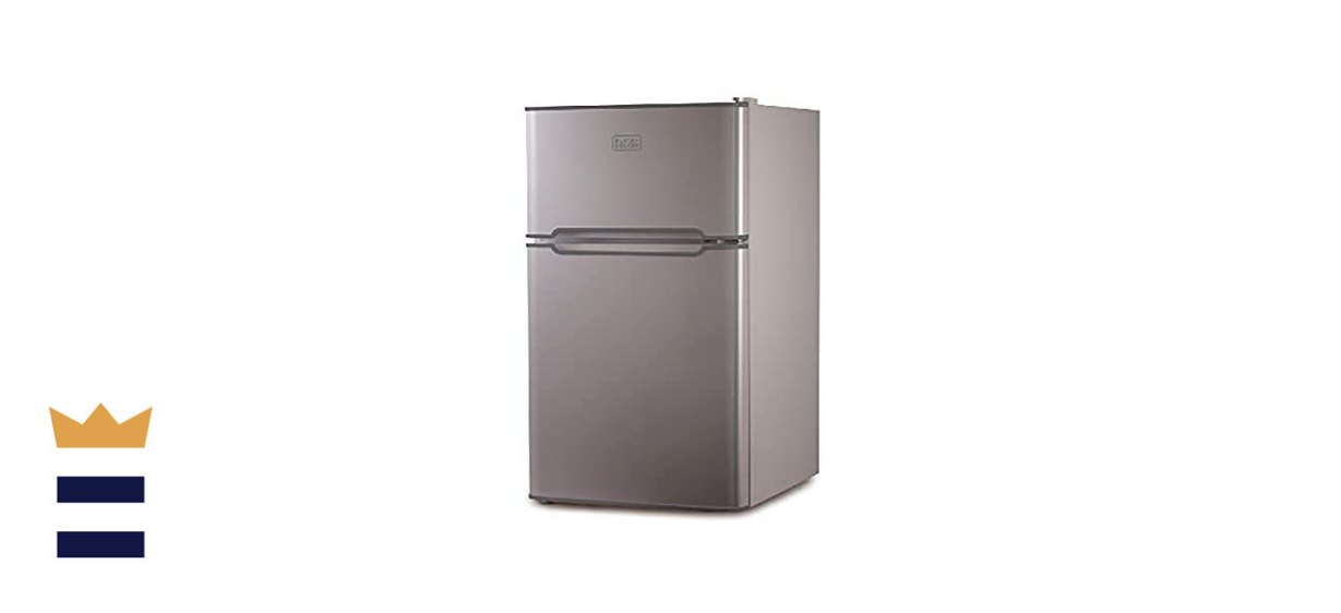 Black+Decker Two-Door Mini Fridge with Separate True Freezer