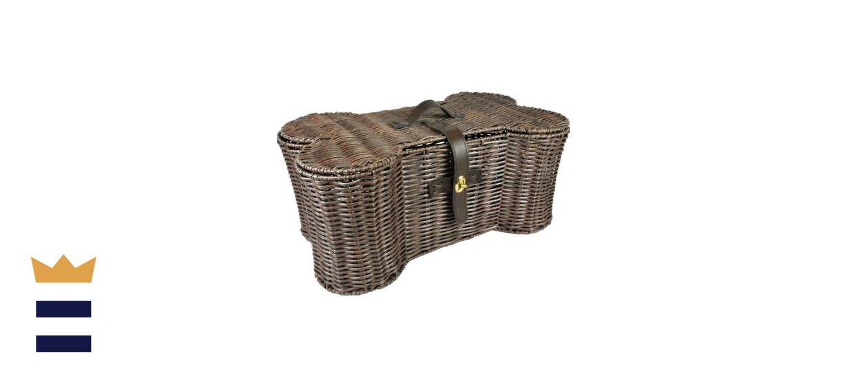 Bone Dry Bone-Shaped Wicker Storage Basket