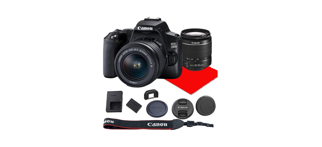 Canon EOS 250D Rebel SL3 DSLR with 18-55-Millimeter Lens and Accessory Kit