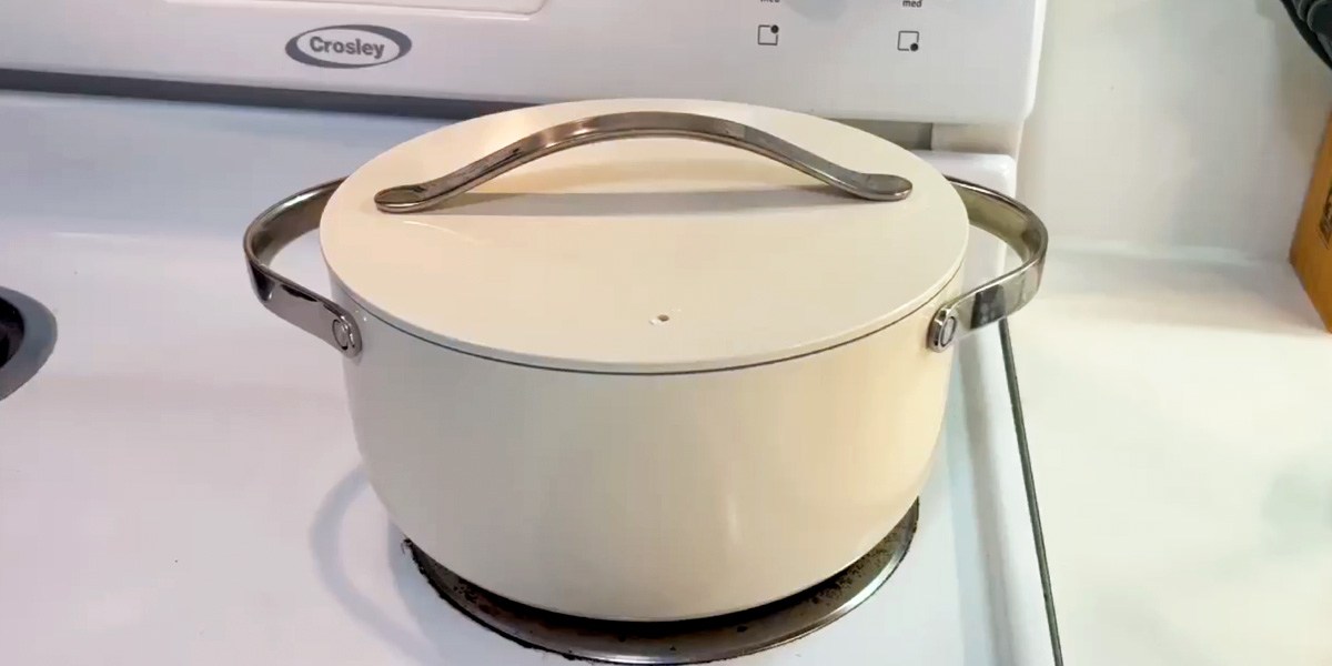 Caraway Dutch Oven on stovetop