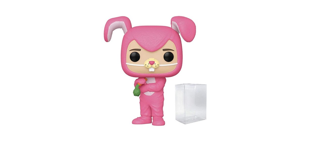 Chandler dressed as a pink bunny